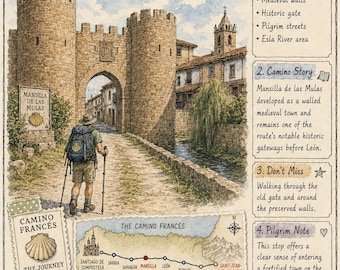 Reisdagboek Camino Francés Deel 2 (printbaar) | Pelgrimsgids in aquarel (kaarten 28-49)