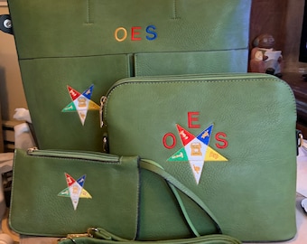 Order of Eastern Star Tote Bag, ShoulderBag and wristlett { 3 piece }