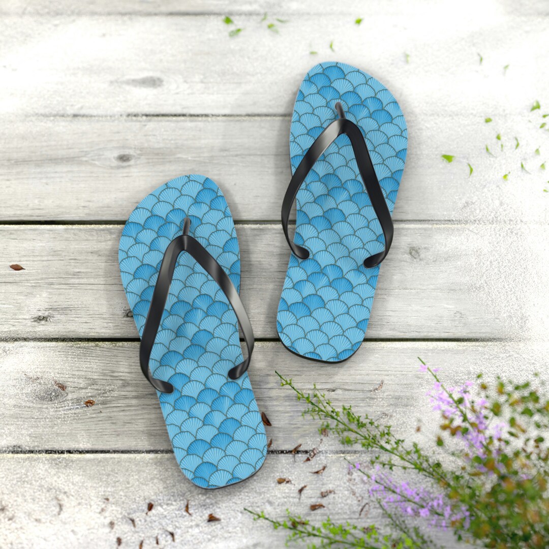 Get Your Flip Flop Game on Stand Out With Custom Blue Etsy