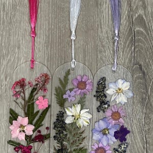 3er Set Wildblumen Lesezeichen – handgemachte Natur Kunst, literarisches Geschenk