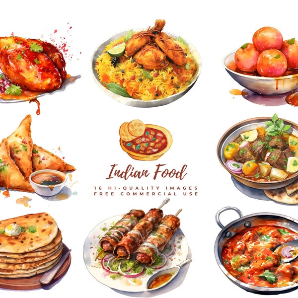 Indian Food Clipart, Indian Restaurant, Indian Cuisine, Indian Food, Indian Clipart, Asian food, Breakfast clipart, brunch clipart