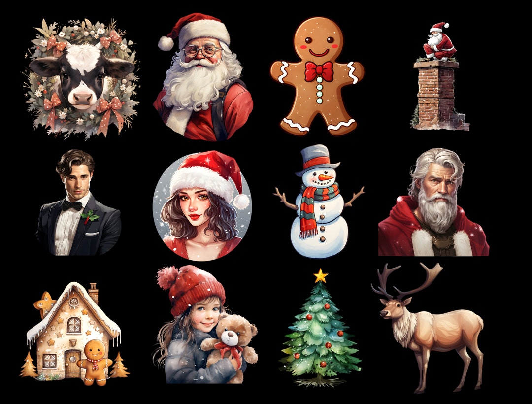 Watercolor Christmas Clipart - Christmas Items Download - Instant ...