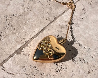 Collar de corazón LDR / Collar de coque LDR / Collar de cuchara LDR / Medallón de corazón de oro / Collar de rosario /