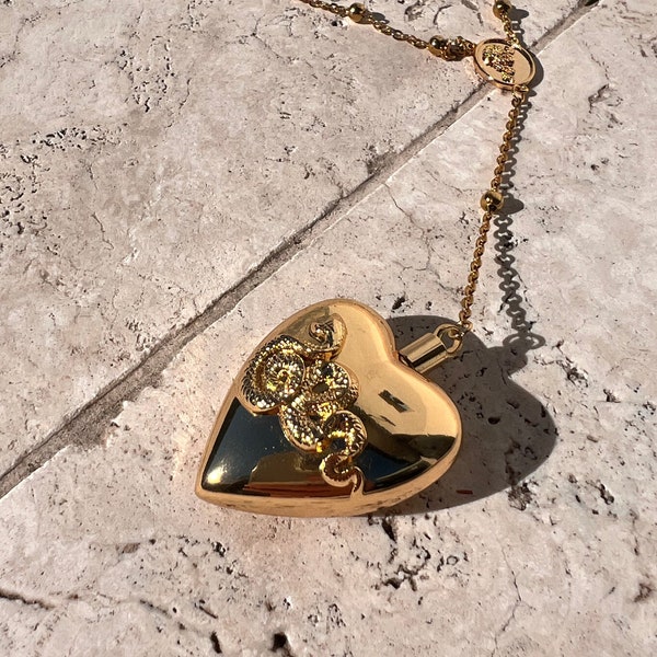 LDR Heart Necklace | LDR Coke Necklace | LDR Spoon Necklace | Gold Heart Locket | Rosary Necklace |