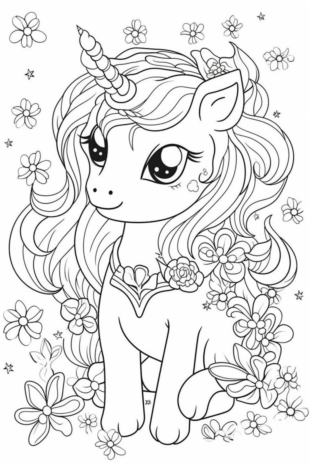 88 Unicorn Coloring Pages Etsy UK