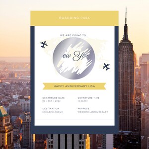 à gratter pour la carte d'embarquement | Vacances/voyages surprises | Révéler la destination personnalisable | Anniversaire, Noël, Anniversaire | Délai d'exécution rapide