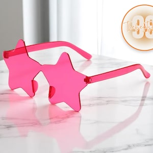 Frameloze sterbril | Gekleurde stijlvolle zonnebril | Cosplaybrillen Uniseks | Coole discolampen | Modeaccessoires in pentagramstijl