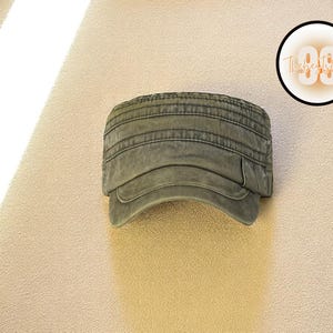 Gorra de algodón lavado / Sombrero retro unisex ajustable / Ropa informal y cómoda para exteriores / Diseño plano con detalles en la parte superior / Protección solar