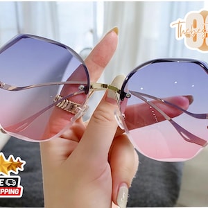 Fashionable Oversized Sunglasses | Metal Frame UV400 Protection | Vintage Square Design | Stylish Women’s Sunglasses | Chic Ladies Eyewear