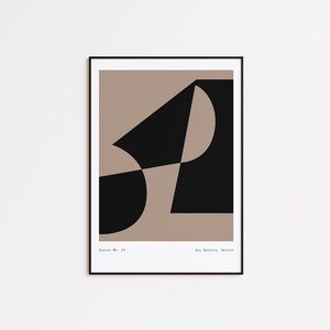 Modern black and beige poster, Print in Black and Beige, Digital print in Beige and Black