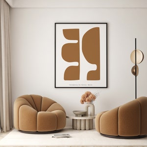 Brown poster modern decor brown poster light brown modern art poster reddish brown art reddish poster Terracotta mustard art fox brown print