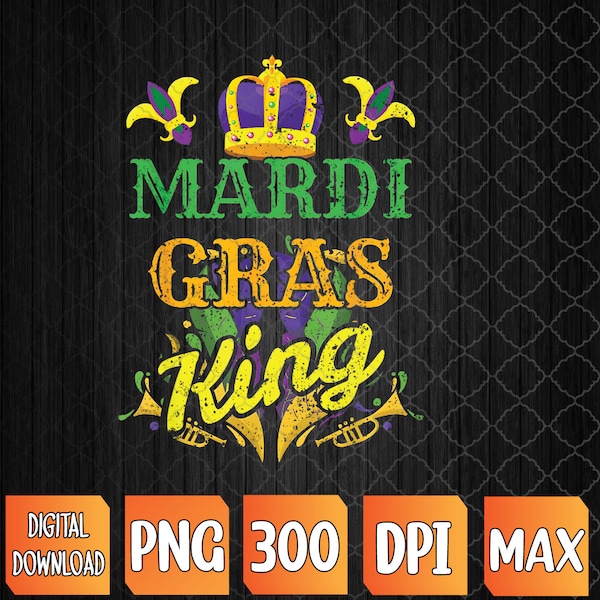 Mardi Gras King Men Carnival Costume Mardi Gras PNG, Sublimation Design