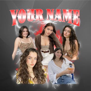 Custom Bootleg PNG File, Personalized Photo Design – Retro Rap Style 90s Graphic