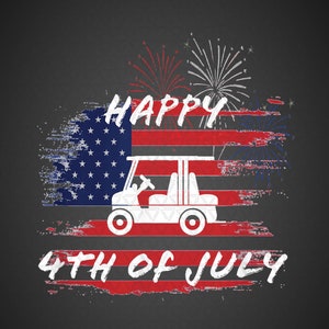 4. Juli Looping Parade Holiday Golf Cart Amerikanische Flagge Png, Sublimationsdesign