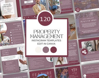 Property Management Social Media Templates,  Real Estate Marketing, Landlord Instagram, Editable in Canva, Tenant Advertising, Realtor Posts