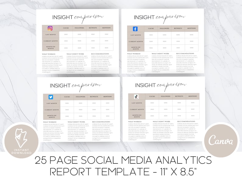 Social Media Audit Analytics, Social Media Analytics Report Template, Client Strategy, Client Onboarding, Instant Download KL43 image 4