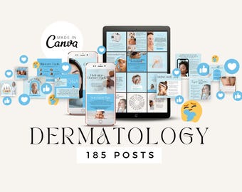 Dermatology Social Media Templates, Medspa Marketing, Skincare Instagram Posts, Esthetician Canva Bundle,  Botox And Dermal Filler
