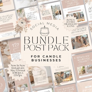 Candle Business Social Media Templates, Instagram Marketing for Candle Makers, Editable Canva Designs & Posts
