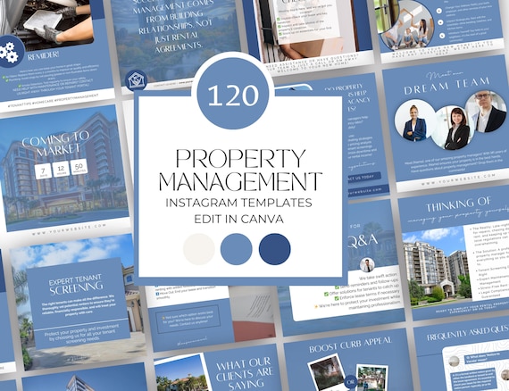 Property Management Social Media Templates,  Real Estate Marketing, Landlord Instagram, Editable in Canva, Tenant Advertising, Realtor Posts
