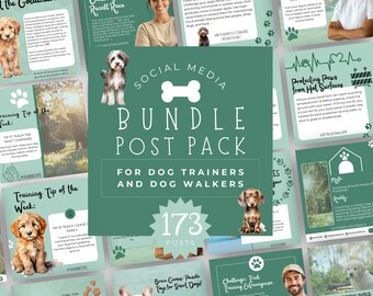 Dog Training Social Media Templates, Instagram Dog Trainer, Groomer Business, Edit in Canva, Pet Training, Dog Walker, Pet Owner, Facebook