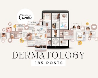 Dermatology Social Media Templates, Medspa Marketing, Skincare Instagram Posts, Esthetician Canva Bundle,  Botox And Dermal Filler