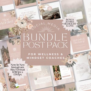 Social Media Post Template for Wellness Healing, Editable Canva Designs, Holistic Instagram Content Bundle, Sound Healing