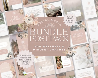 Social Media Post Template for Wellness Healing, Editable Canva Designs, Holistic Instagram Content Bundle, Sound Healing