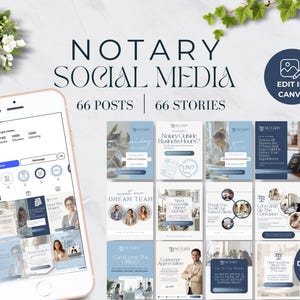 Notary Social Media Post Templates, Notary Marketing Bundle, Instagram Posts, Canva Templates, Digital Download, Loan Signing Agent