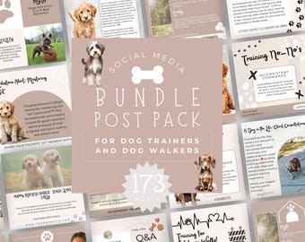 Dog Training Social Media Templates, Instagram Dog Trainer, Groomer Business, Edit in Canva, Pet Training, Dog Walker, Pet Owner, Facebook
