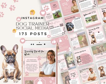 Dog Training Social Media Templates, Instagram Dog Trainer, Groomer Business, Edit in Canva, Pet Training, Dog Walker, Pet Owner, Facebook