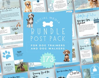 Dog Training Social Media Templates, Instagram Dog Trainer, Groomer Business, Edit in Canva, Pet Training, Dog Walker, Pet Owner, Facebook