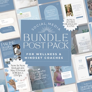 Social Media Post Template for Wellness Healing, Editable Canva Designs, Holistic Instagram Content Bundle, Sound Healing