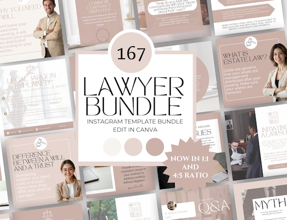 Social Media Posts for Lawyers, Law Firm Instagram, Attorney Templates, Modern Lawyer Instagram Post, Unique Canva Designs for Lawyers