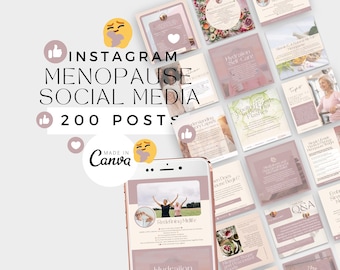 Modelos de mídia social para menopausa, coaching hormonal no Instagram, perimenopausa, nutrição funcional, saúde feminina e bem-estar holístico.