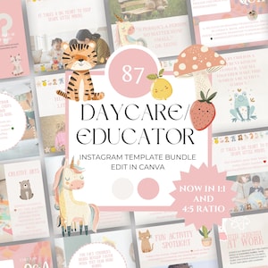 Daycare Social Media Templates, Education Instagram Canva , School Nursery, Early Childhood Education, After School Childcare Social Media