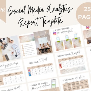 Social Media Audit Analytics, Social Media Analytics Report Template,  Client Strategy, Client Onboarding, Instant Download KL40