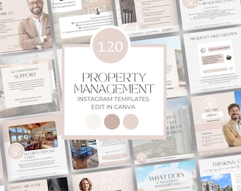 Property Management Social Media Templates,  Real Estate Marketing, Landlord Instagram, Editable in Canva, Tenant Advertising, Realtor Posts
