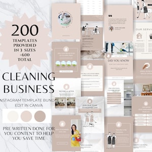 Instagram Template for Cleaning Business, House Cleaning Company Canva PostS, Commercial Cleaning Service, Instant Download, Branding Kit