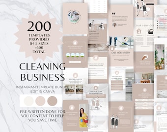 Instagram Vorlage für Reinigungsunternehmen, Reinigungsunternehmen Canva PostS, gewerblicher Reinigungsservice, Sofortdownload, Branding Kit