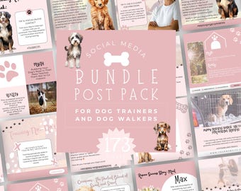 Dog Training Social Media Templates, Instagram Dog Trainer, Groomer Business, Edit in Canva, Pet Training, Dog Walker, Pet Owner, Facebook