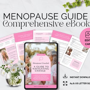 Menopause Ebook-Vorlage, Gesundheitscoach-Ressourcen, Wellness-Journal, Skizzenbilder, bearbeitbare Canva-Vorlagen, Sofort-Download