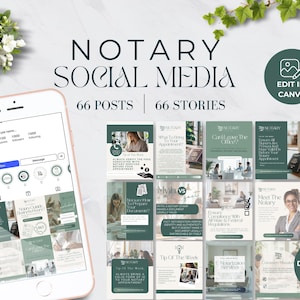 Notary Social Media Post Templates - Notary Marketing Bundle - Instagram Posts - Canva Templates - Digital Download