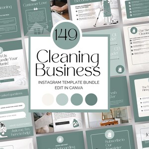 Instagram Template for Cleaning Business, House Cleaning Company Canva PostS, Commercial Cleaning Service, Instant Download, Branding Kit