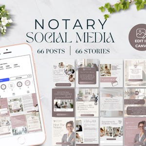 Notary Social Media Post Templates, Notary Marketing Bundle, Instagram Posts, Canva Templates, Digital Download, Loan Signing Agent