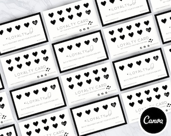 Loyalty Card With QR Code, Loyalty Card Template Canva, Lash Business, Nail, Beauty, Salon, Printable, Punch Card, Minimalist, Modern, KL10