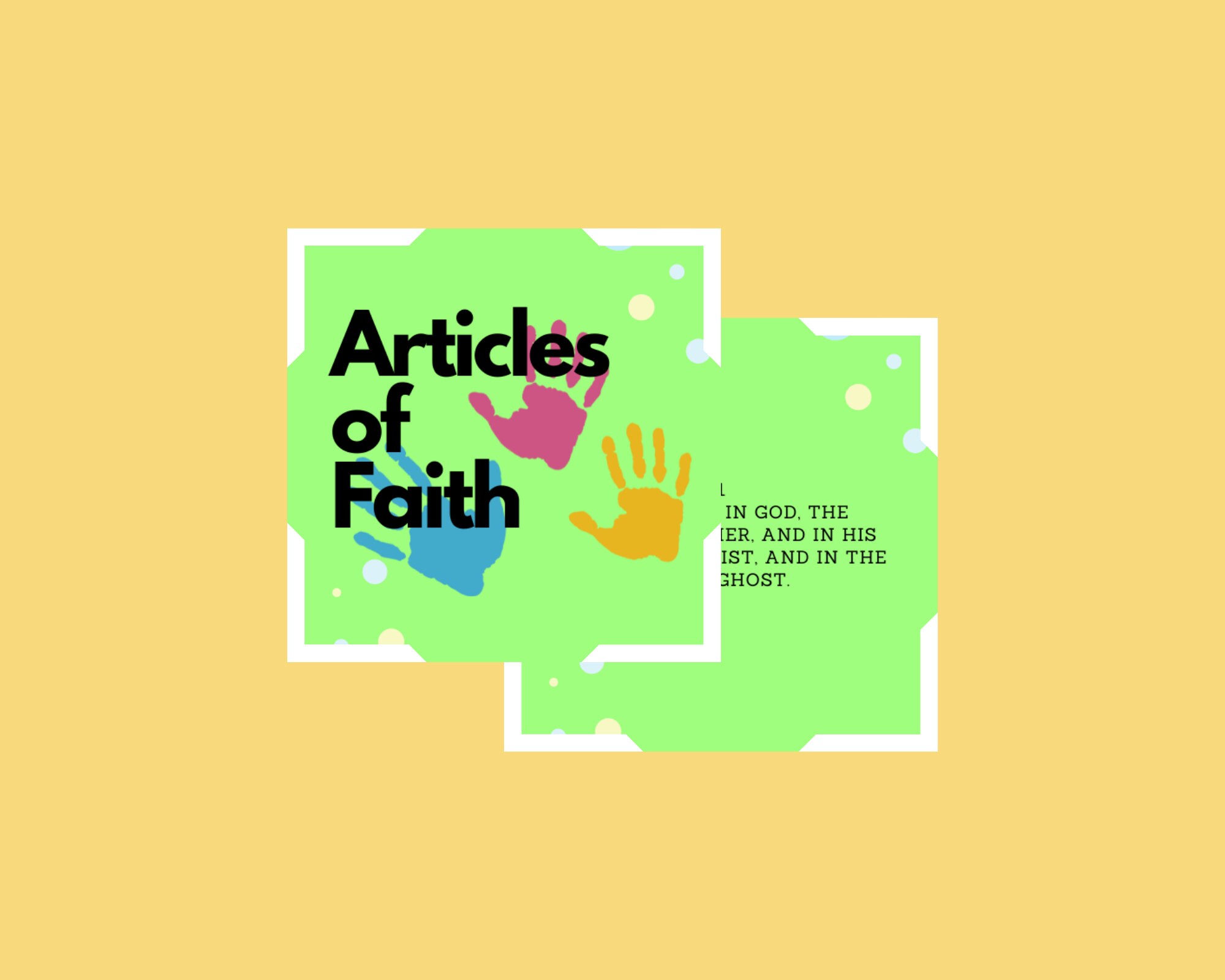 LDS Articles of Faith Cards Printable Digital Download Etsy