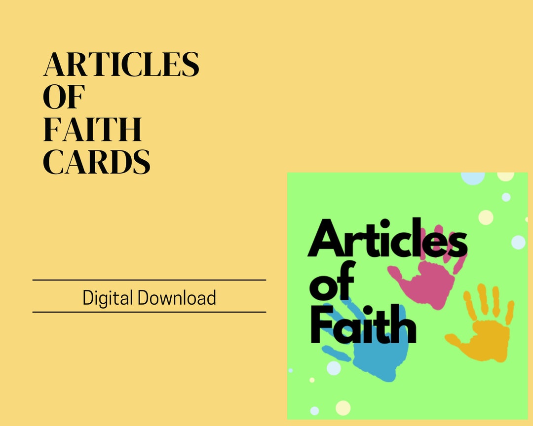 LDS Articles of Faith Cards Printable Digital Download - Etsy
