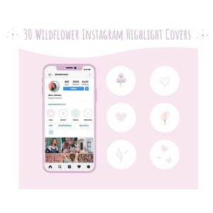 Wildflower Instagram Highlight Covers, Floral Instagram Icons, Pastel Story Highlights, Cute Instagram Templates