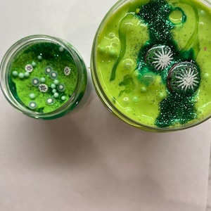 Kiwi slime,mermaid slime, and cloud slime