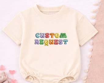 Custom  Baby Romper, Embroidered Baby Romper, Personalized Outfit | Personalized Baby Gift, Handmade Keepsake